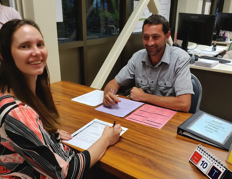 Candidate for State House Shannon Matson Filing Paperwork for Official Elections Ballot